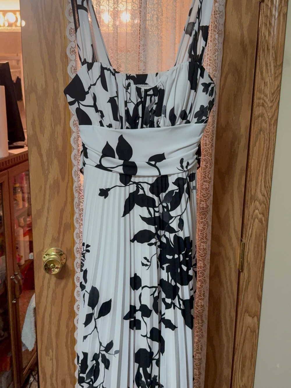 Speechless White Maxi Dress with Black Floral Print